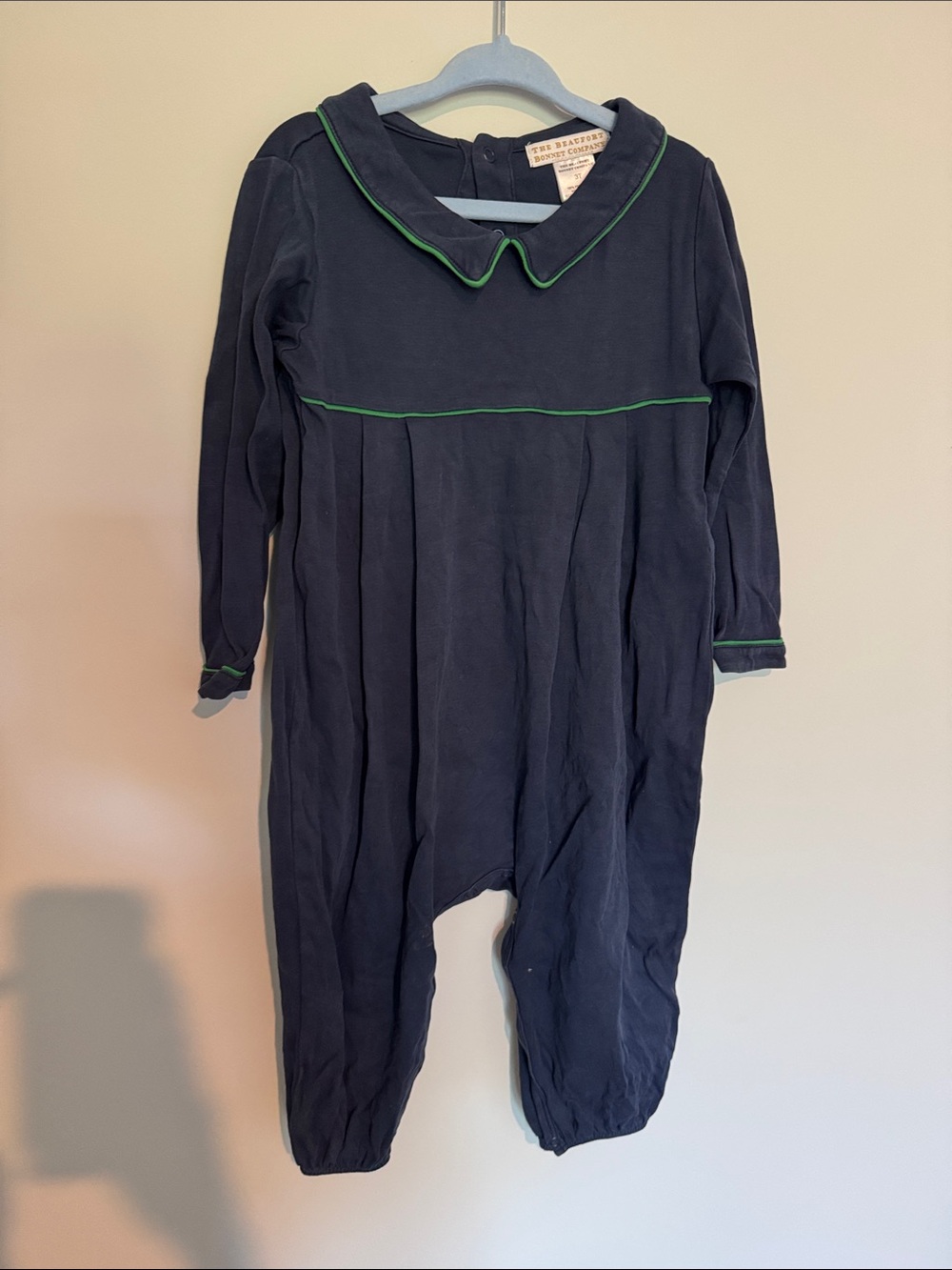 The Beaufort Bonnet Company Romper Navy One-Piece 3T